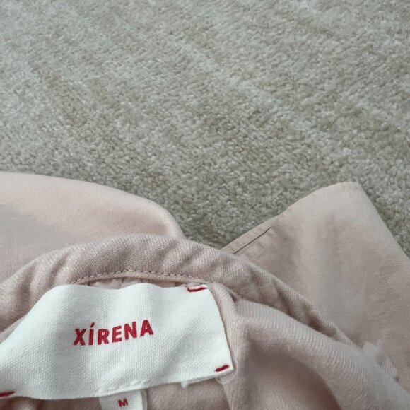 XiRENA Short Sleeve Cotton Flax Popover Blouse Top M Pink - Picture 2 of 10